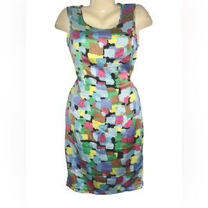 Multicolor Abstract Midi Sheath Dress - Women